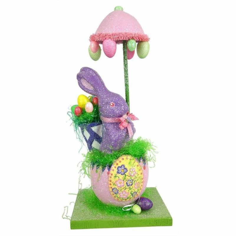 Purple Rabbit In Egg With Pink Egg Umbrella  |  Easter