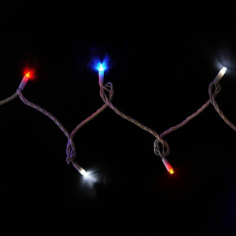 Red, White & Blue Frost 50 Led Light Strand  |  Patriotic