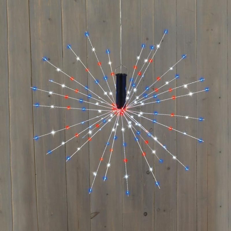 Red, White & Blue Led Starburst Light Stake With 3 Functions  |  Patriotic