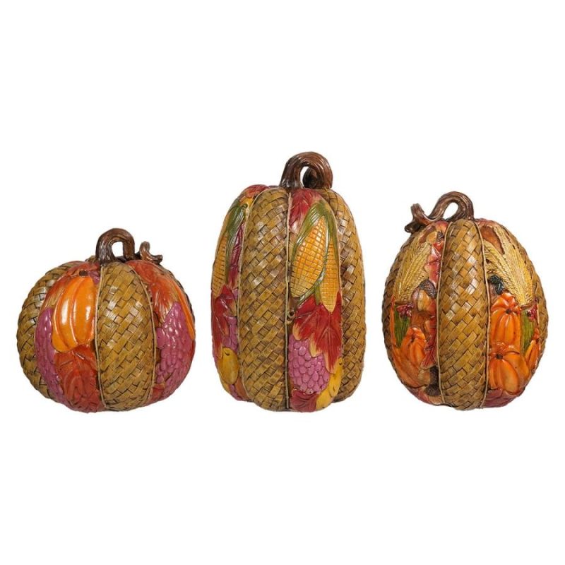 Resin Harvest Pumpkins Set/3  |  Thanksgiving