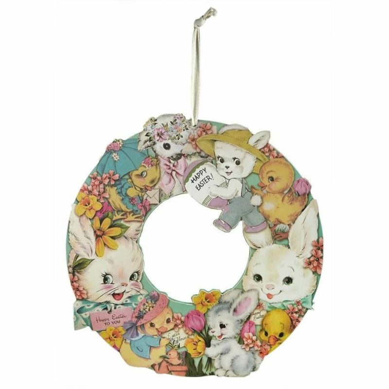 Retro Happy Easter Wreath  |  Easter