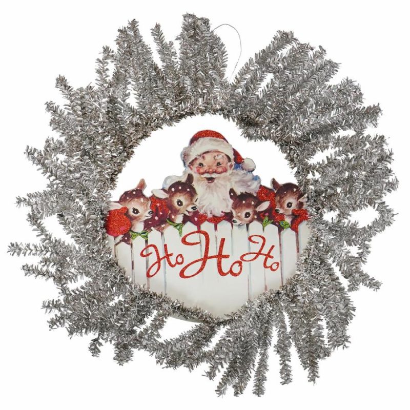 Retro Santa Tinsel Wreath  |  Christmas