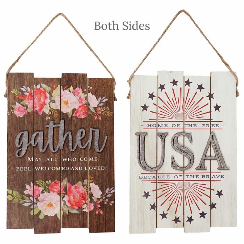 Reversible Usa Americana Slat Decor  |  Patriotic