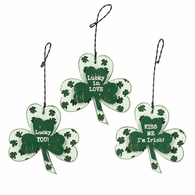 Shamrock Holiday Ornaments Set/3  |  St. Patrick’s Day