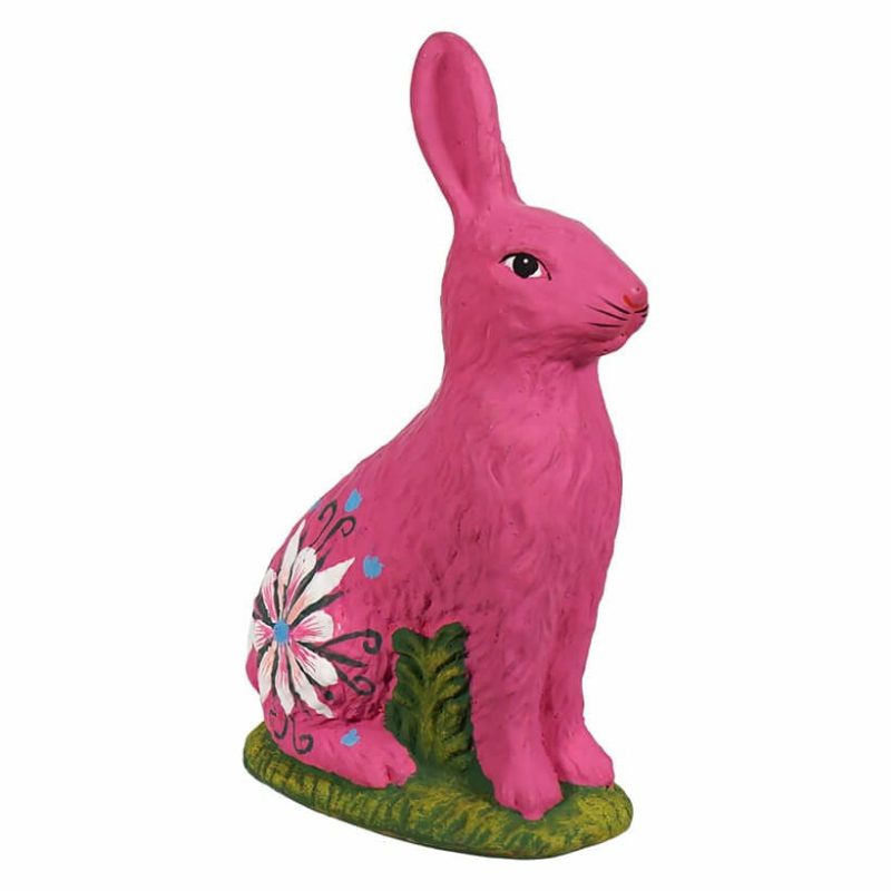 Sitting Hand Painted Hot Pink Chocolate Bunny  |  Easter