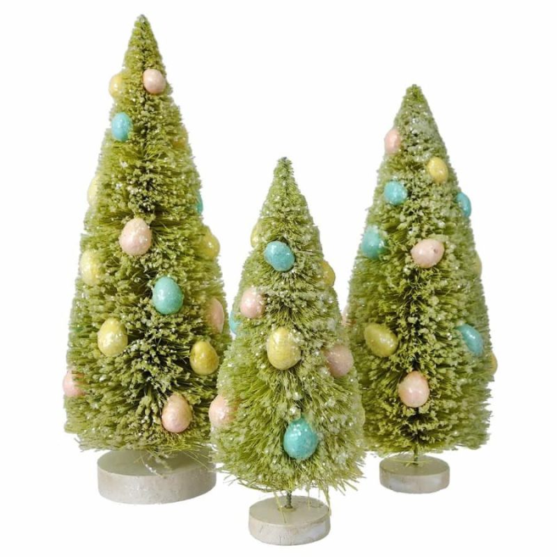 Spring Green Trees With Eggs Set/3  |  Easter