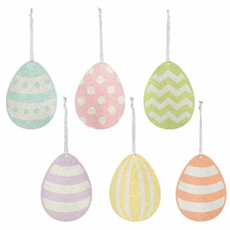 Spring Rainbow Egg Ornaments Set/6  |  Easter