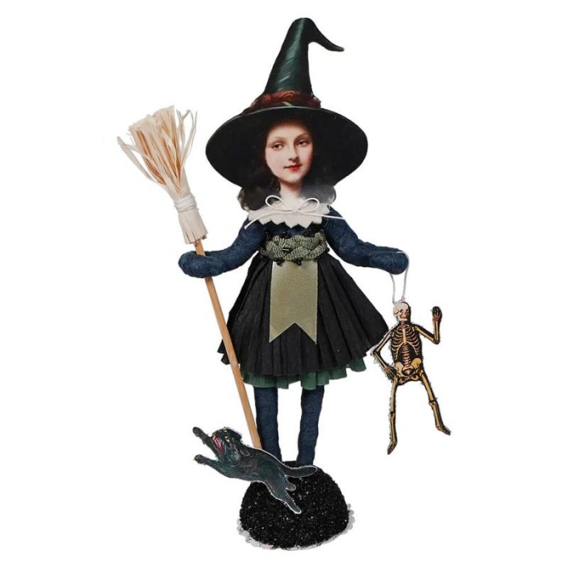 Spun Cotton Witch Craft Figure  |  Halloween