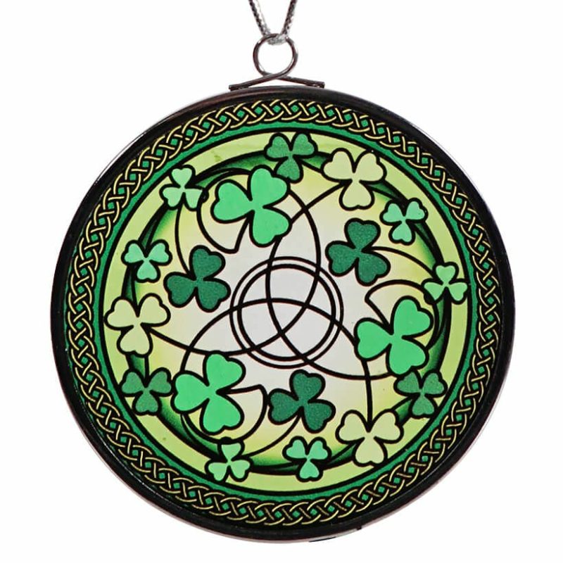 St. Patrick’s Stained Glass Celtic Design Ornament  |  St. Patrick’s Day