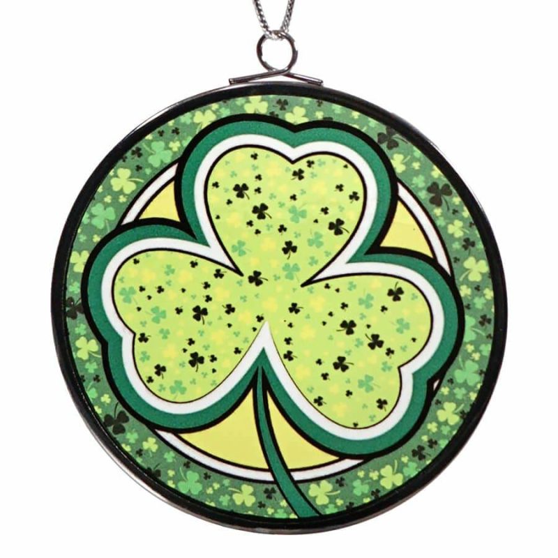 St. Patrick’s Stained Glass Shamrock Ornament  |  St. Patrick’s Day