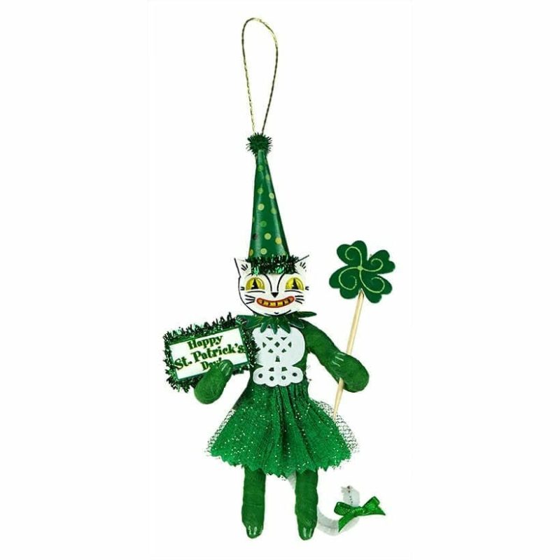 St. Patrick’s White Cat Girl Ornament – Traditions Exclusive  |  St. Patrick’s Day