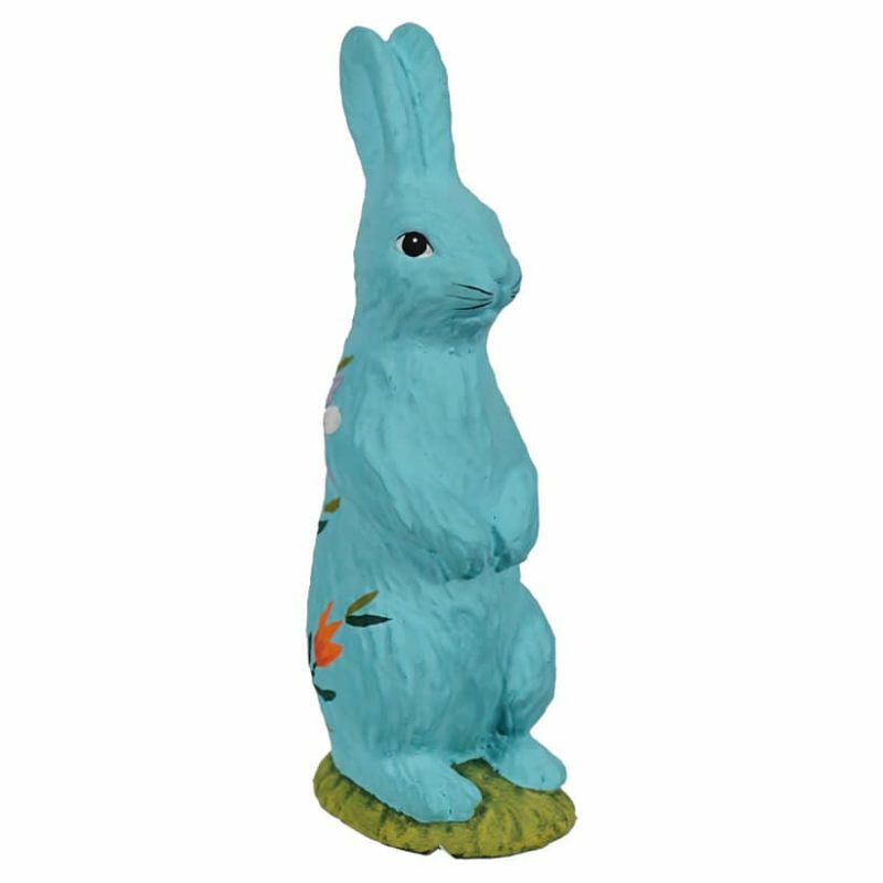 Standing Hand Painted Aqua Chocolate Bunny  |  Easter