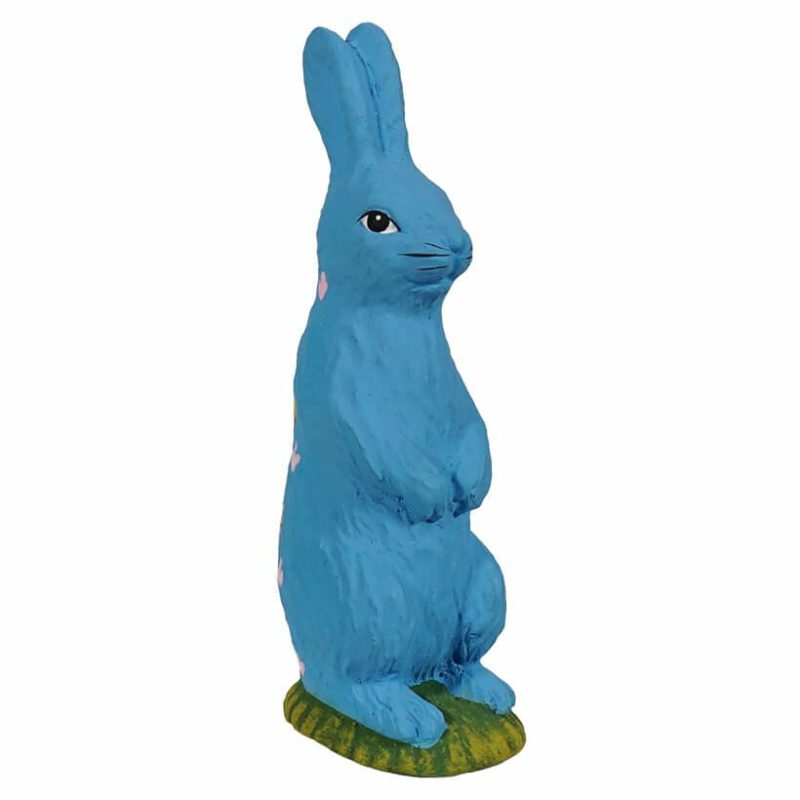 Standing Hand Painted Blue Chocolate Bunny  |  Easter