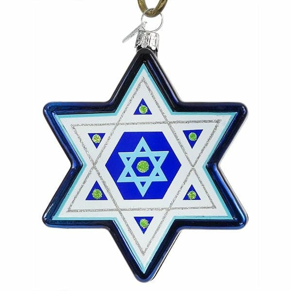 Star Of David Hanukkah Glass Ornament  |  Hanukkah