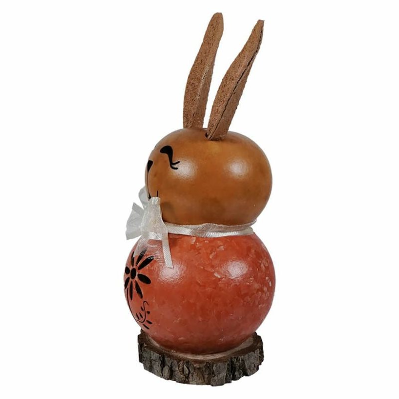 Tiny Orange Willow Bunny With Flower Cutout  |  Easter