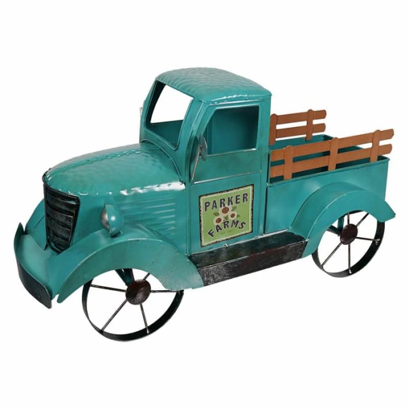 Turquoise Metal Antique Truck  |  Easter