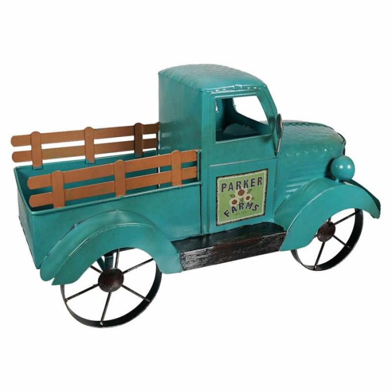 Turquoise Metal Antique Truck  |  Easter