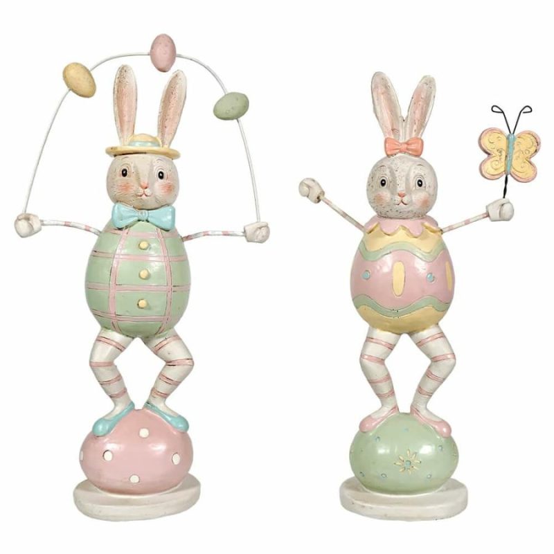 Vintage Bunny Figures Set/2  |  Easter