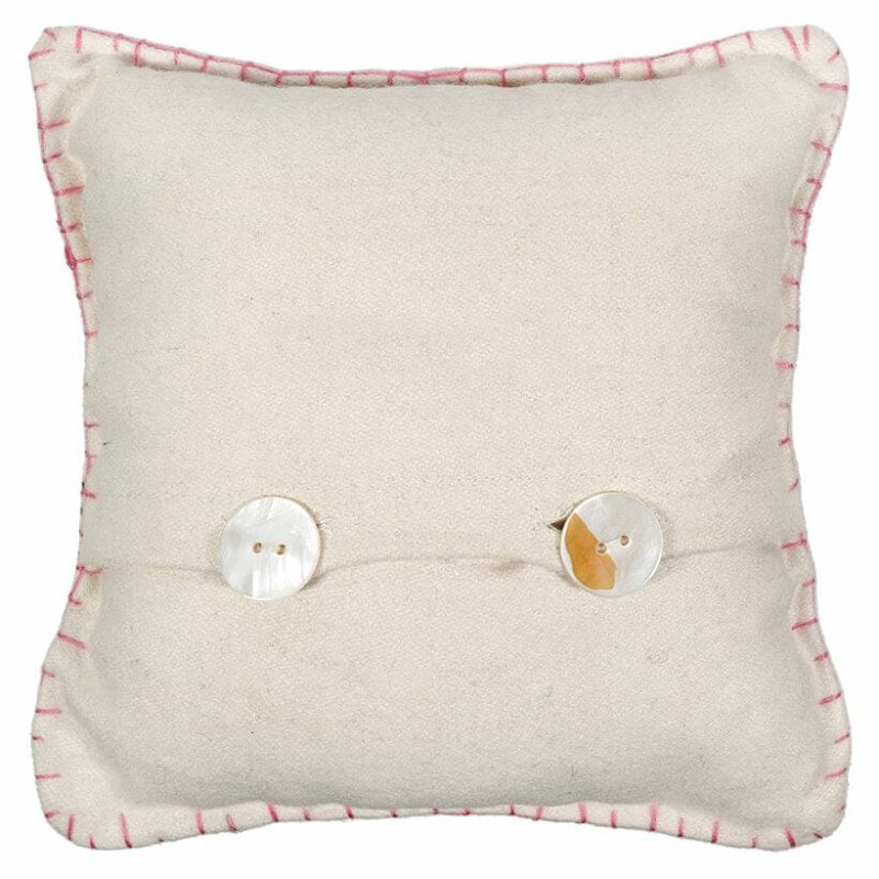 White Pillow With Brown Rabbit Holding Egg  |  Easter