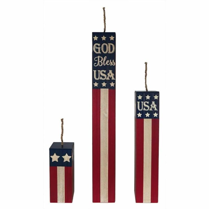 Wood Americana Fireworks Set/3  |  Patriotic