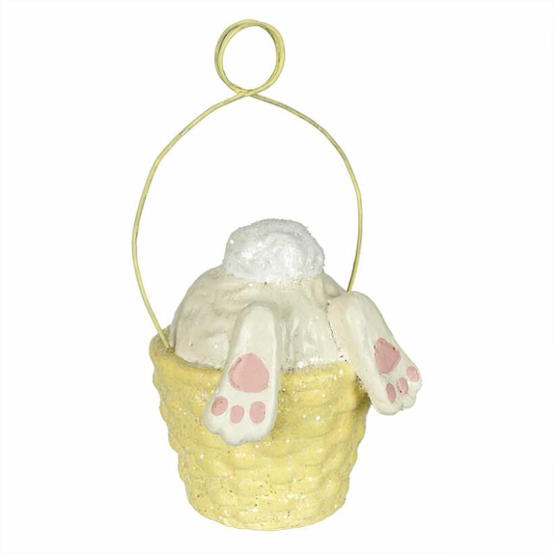 Yellow Bunny Tail Ornament / Place Card Holder  |  Easter