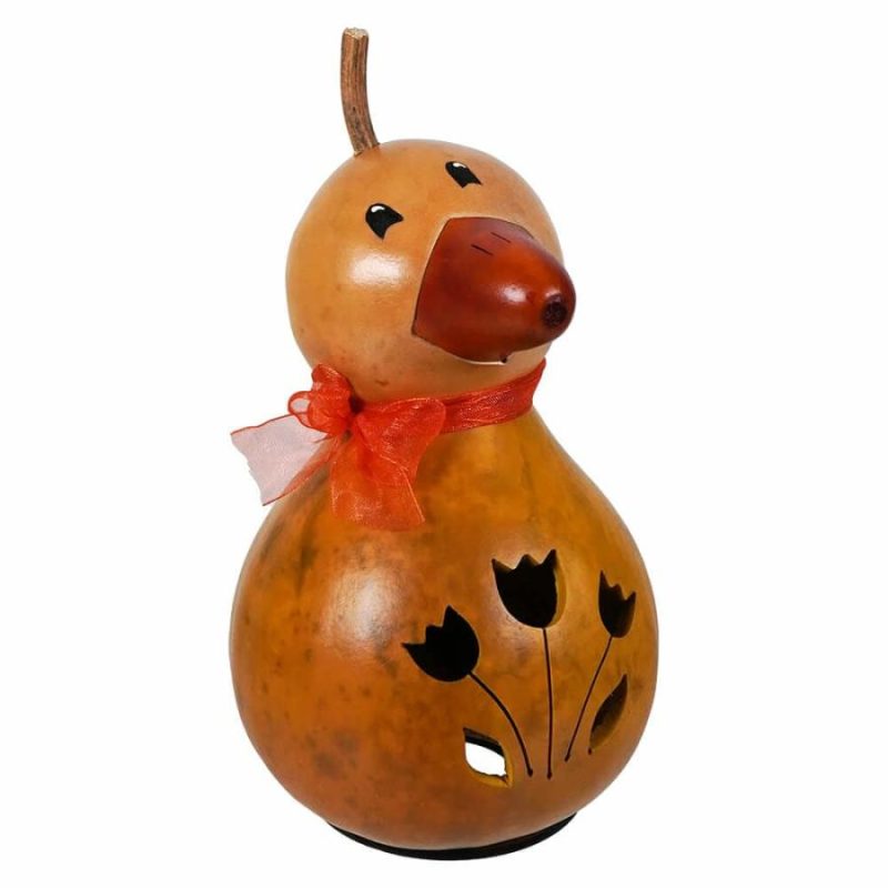 Yellow Duck Dillard Miniature Gourd With Tulip Cutout  |  Easter