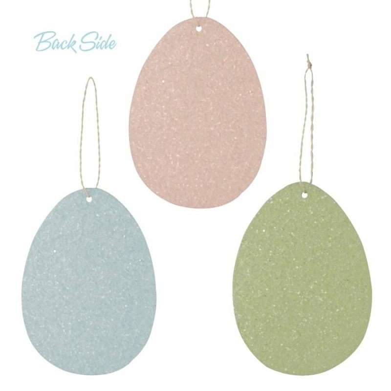 Confetti Pressed Paper Egg Ornaments Set/3  |  Easter