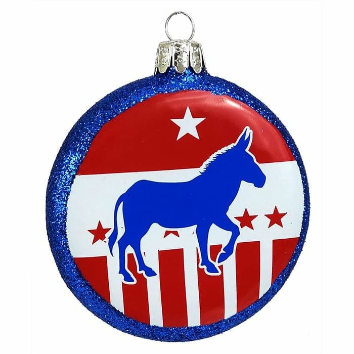 Election Democratic Donkey On Disc Ornament  |  Patriotic