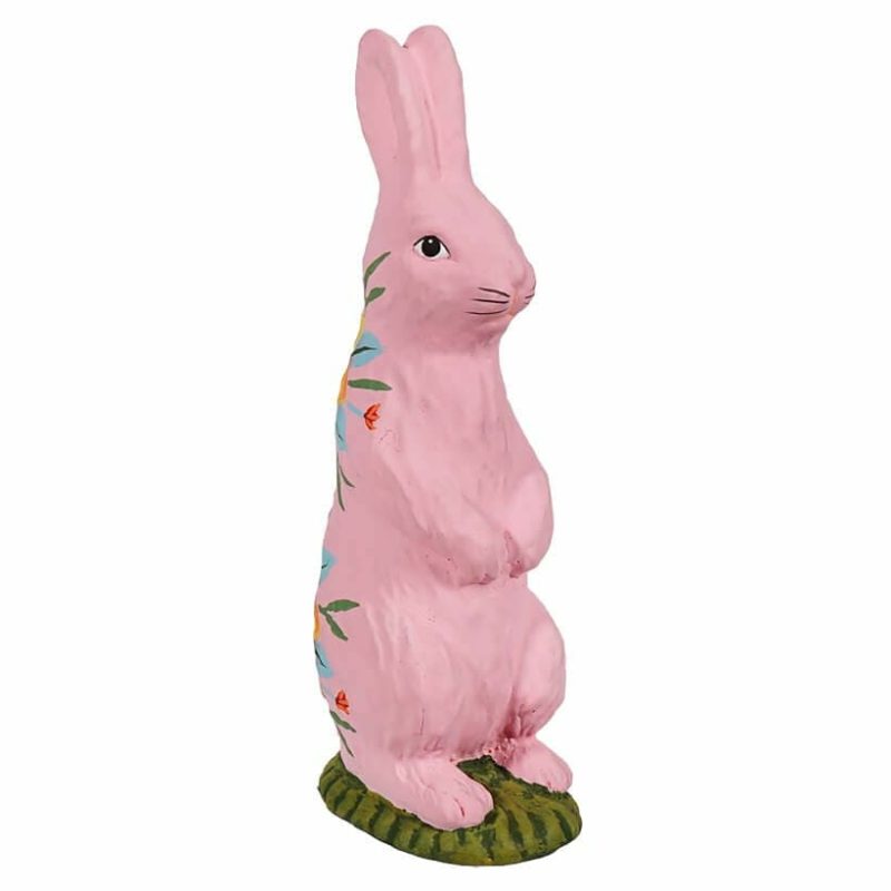 Standing Hand Painted Pink Chocolate Bunny  |  Easter