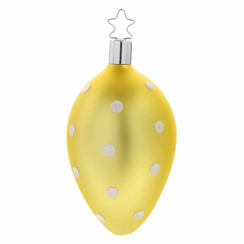 Matt Yellow Dotted Egg Ornament  |  Easter