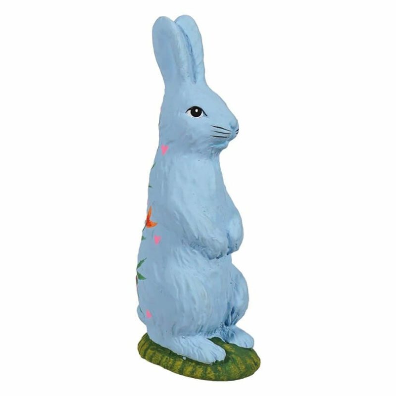 Standing Hand Painted Light Blue Chocolate Bunny  |  Easter