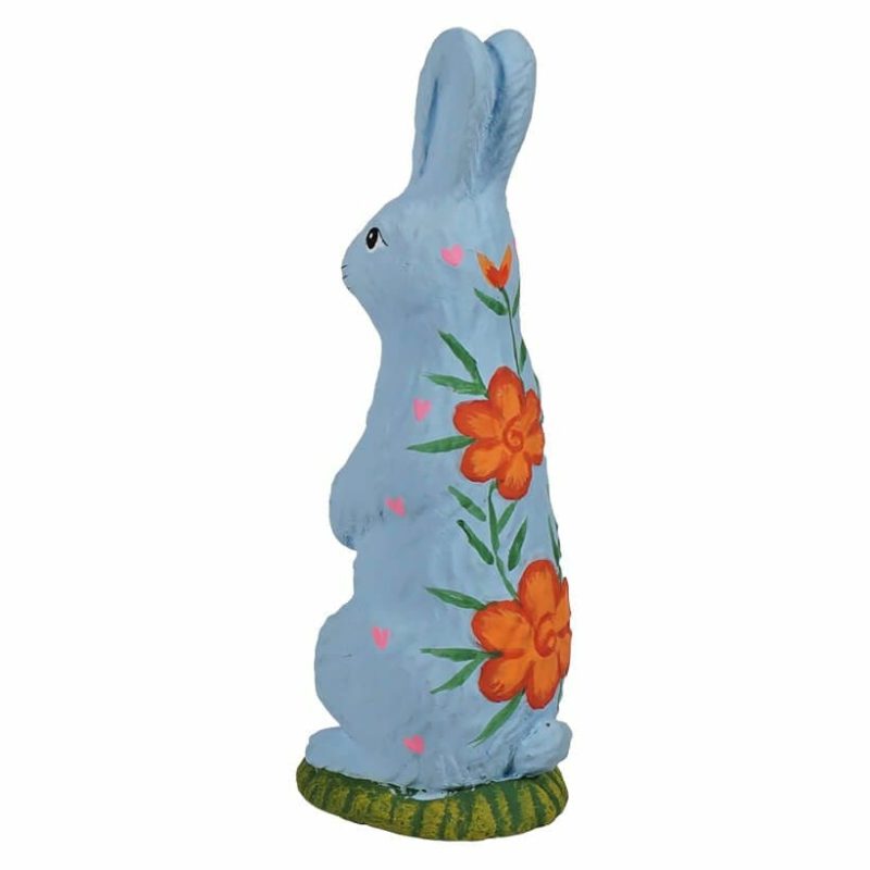 Standing Hand Painted Light Blue Chocolate Bunny  |  Easter