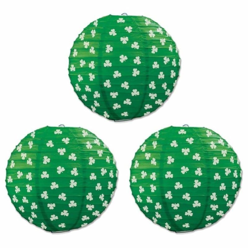 Shamrock Paper Lanterns Set/3  |  St. Patrick’s Day